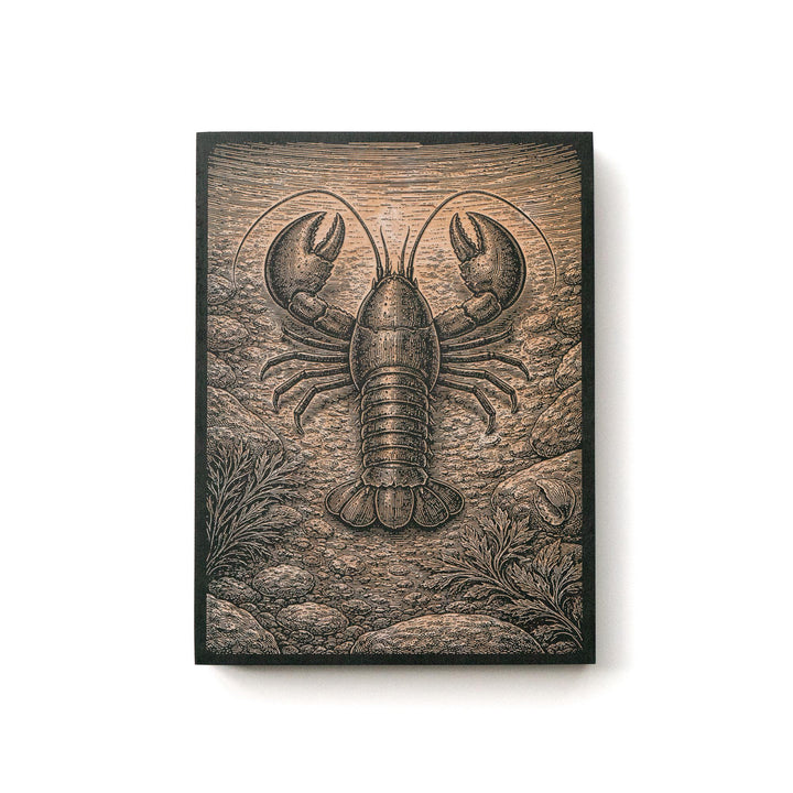 Lobster in Tidal Pool Engraved Birch Art Panel