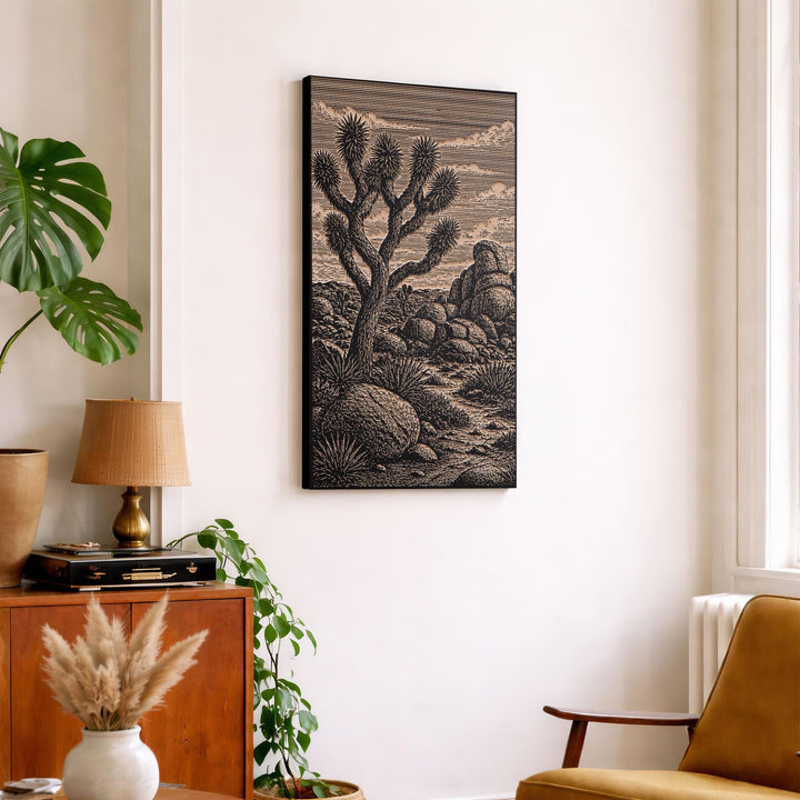 Joshua Tree Engraved Birch Art Panel