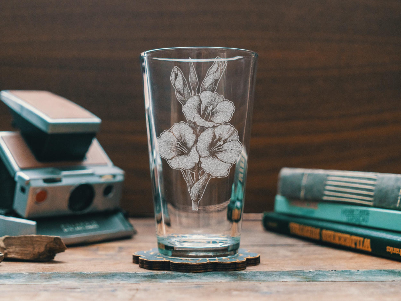 Gladiolus Glasses | August Birth Flower Gift, Flower Themed Personalized Whiskey, Wine & Beer Glassware, Floral Drinkware, Gardener Decor