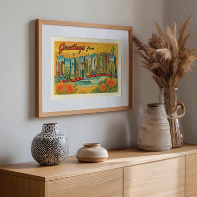 California Postcard Art Print