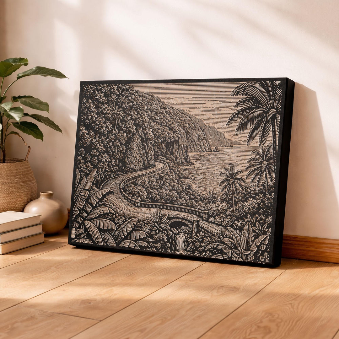 Maui Road to Hana Engraved Birch Art Panel