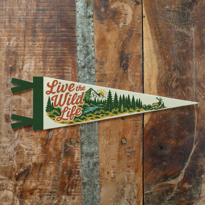 Live the Wild Life Felt Pennant