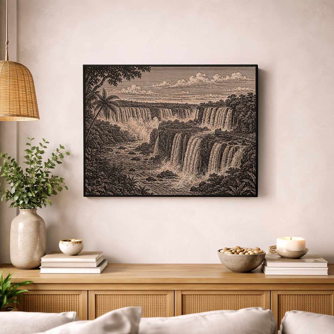 Iguazú Falls Engraved Birch Art Panel
