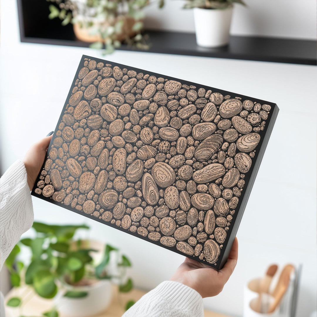 Pebbles Engraved Birch Art Panel