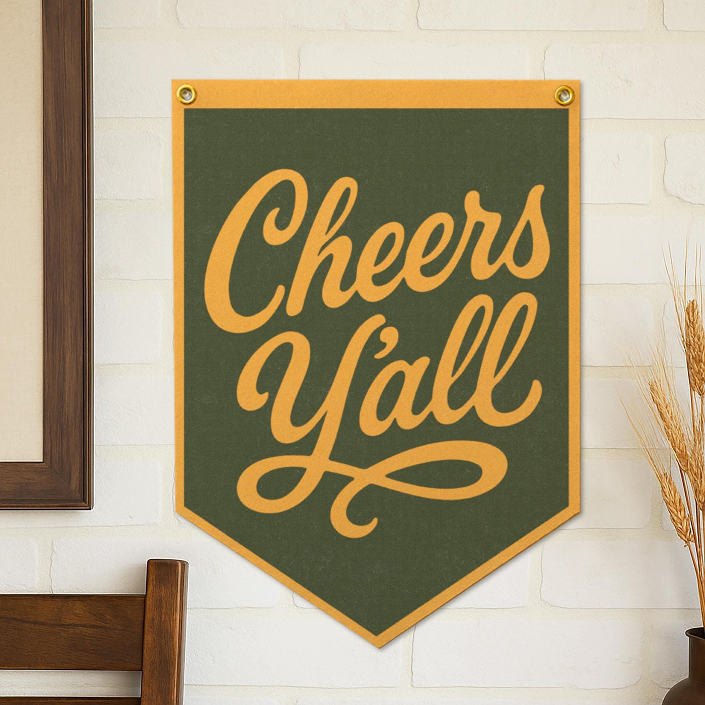 Cheers Y'all Felt Camp Flag