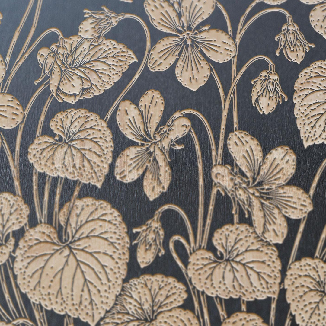 Violets Engraved Birch Art Panel