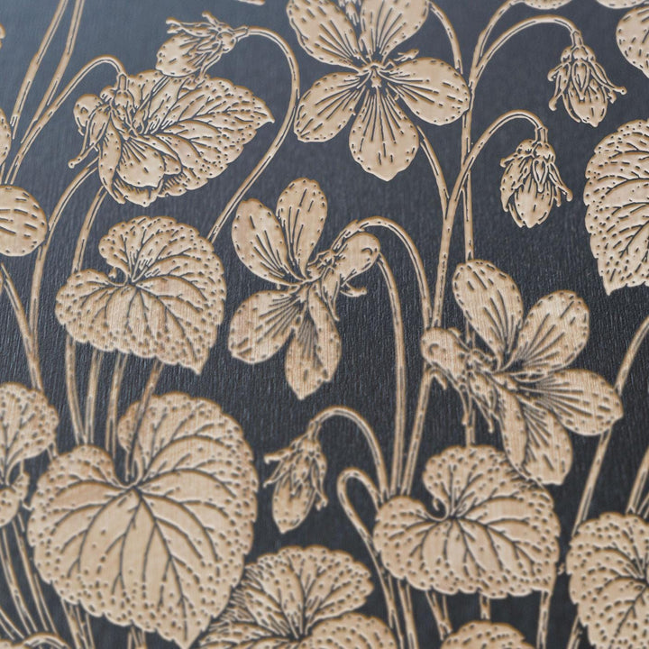 Violets Engraved Birch Art Panel