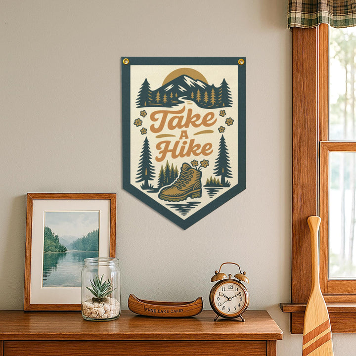 Take A Hike Felt Camp Flag