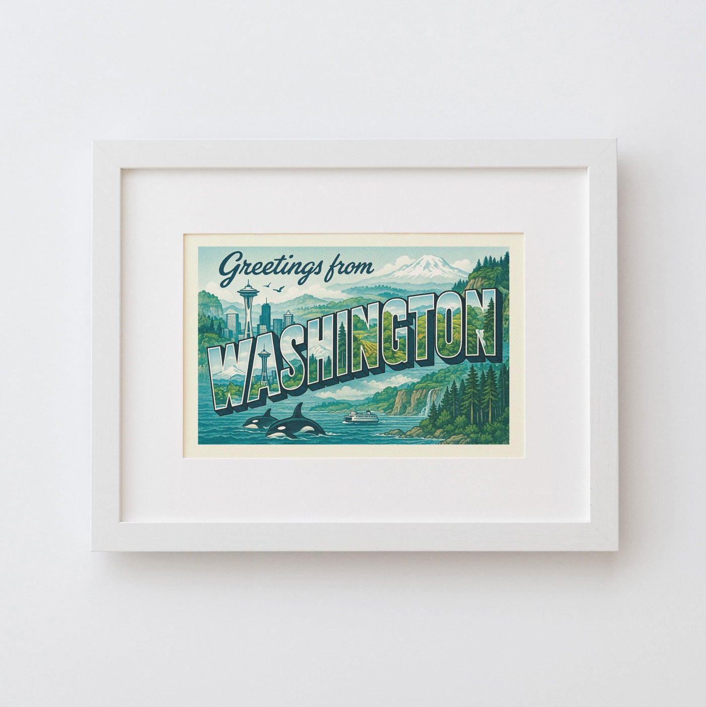 Washington Postcard Art Print