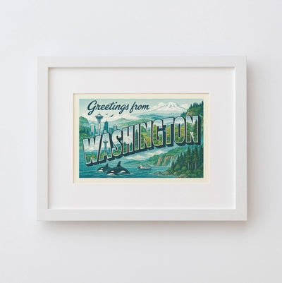 Washington Postcard Art Print
