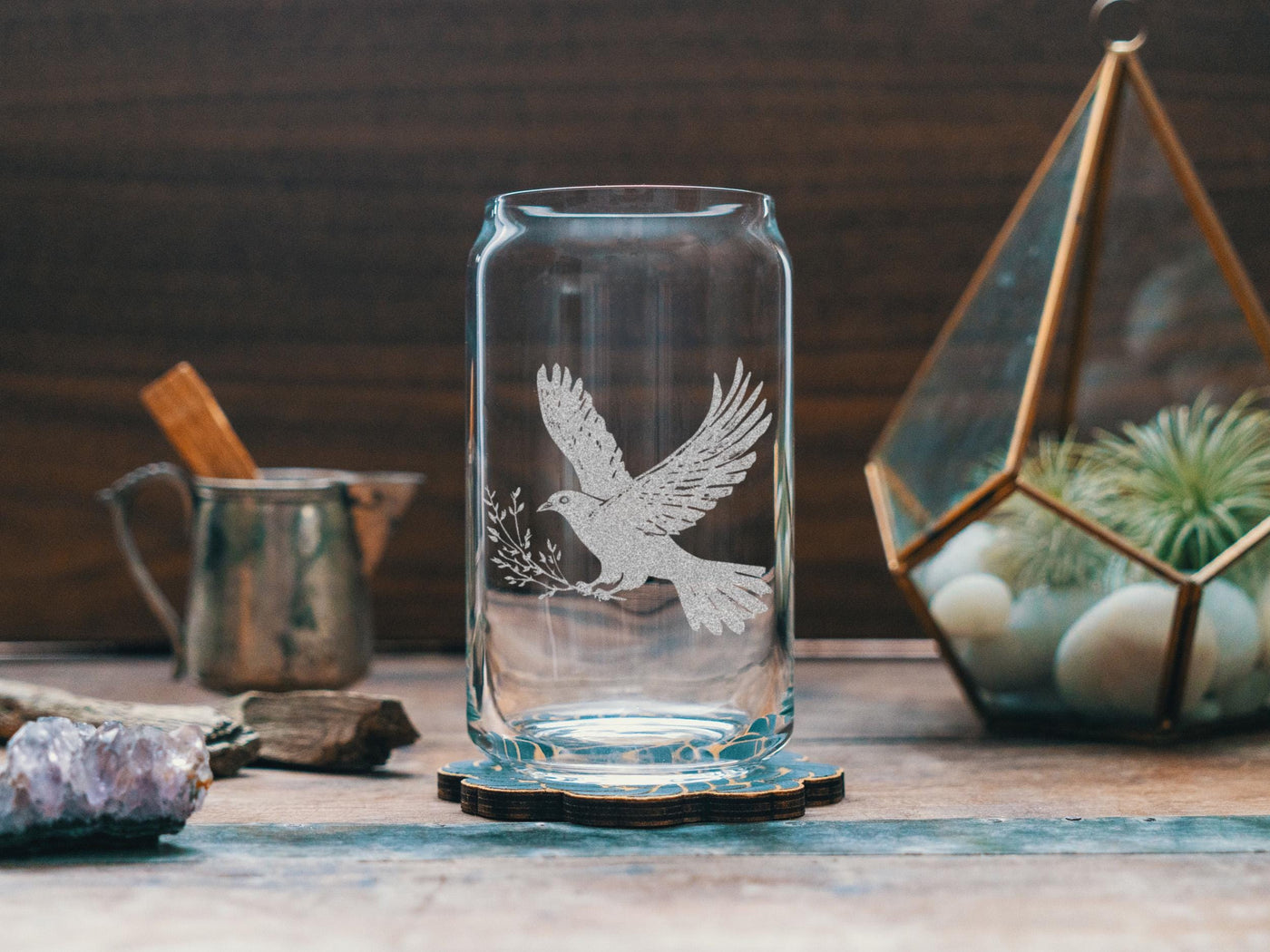 Dove Glasses | Bird Personalized Whiskey, Wine & Beer Glassware, Birding Nature Lover Drinkware, Birders Birdwatching Gift, Peace Hope Dove