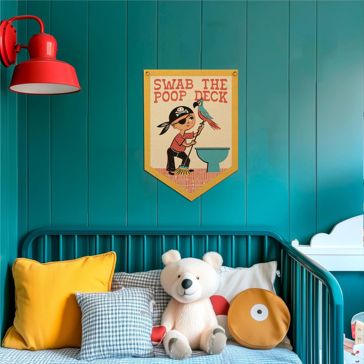 Swab The Poop Deck Felt Camp Flag