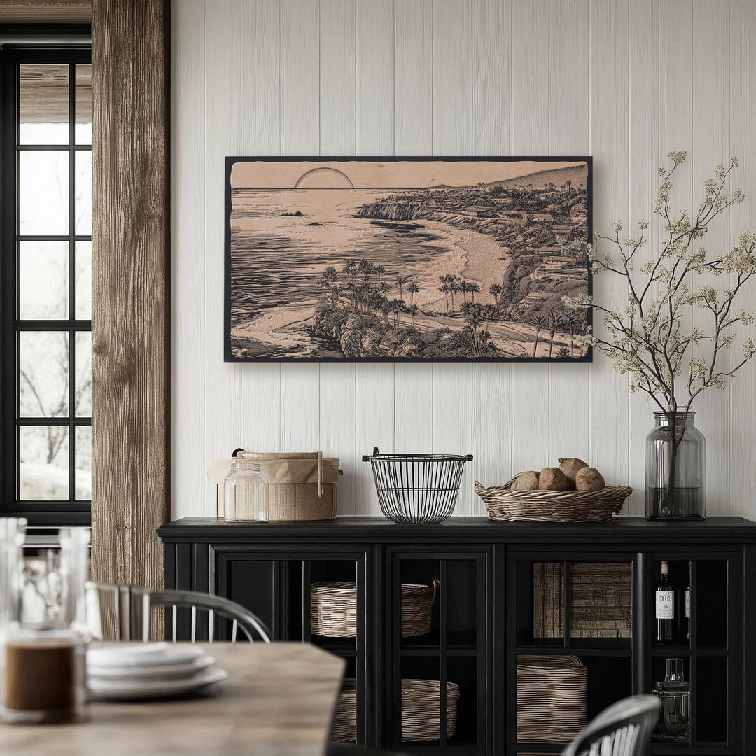 Laguna Beach Engraved Illustration