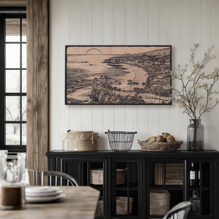 Laguna Beach Engraved Illustration
