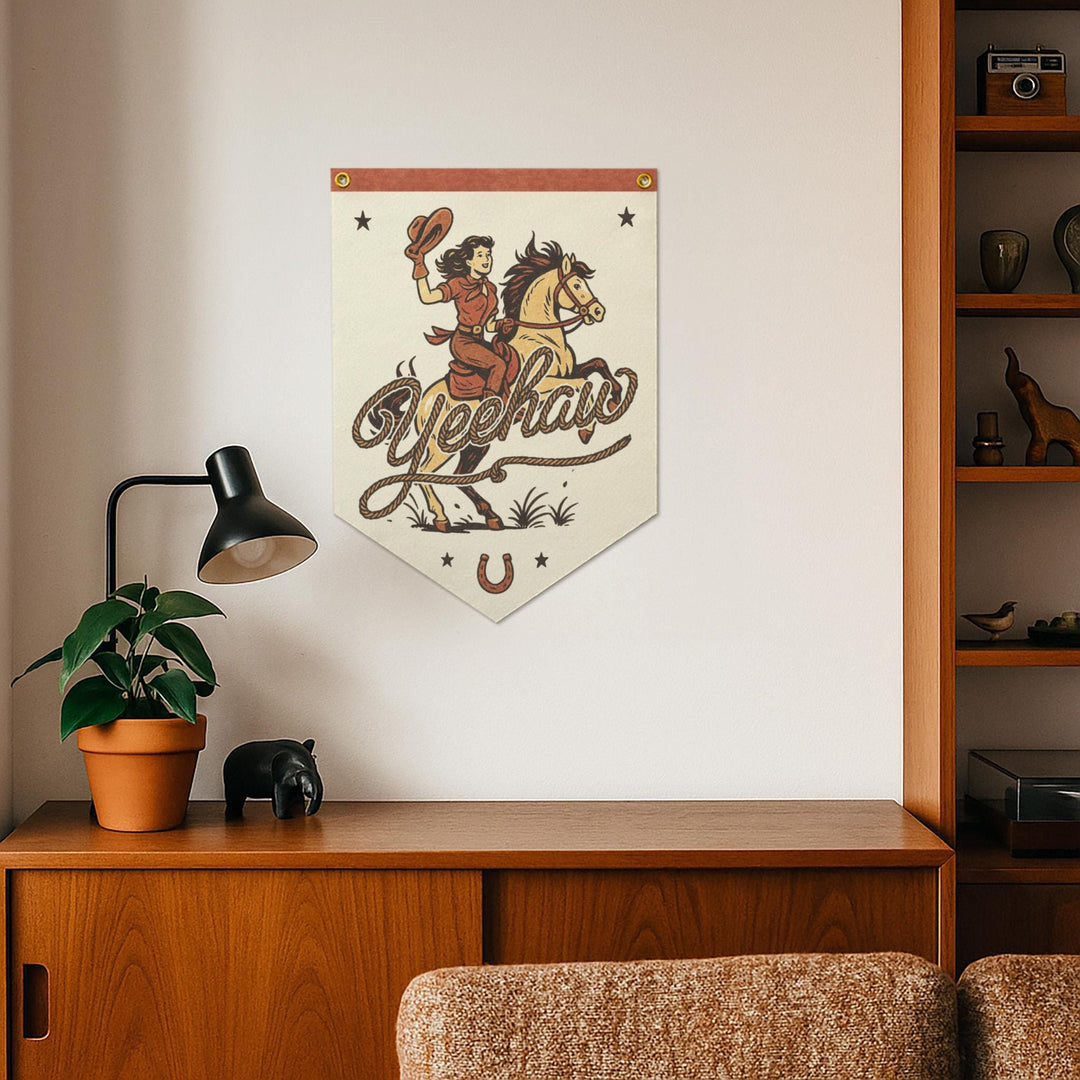 Yeehaw Felt Camp Flag