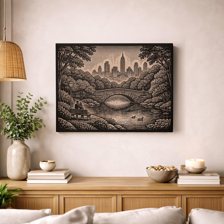 Central Park New York Engraved Birch Art Panel