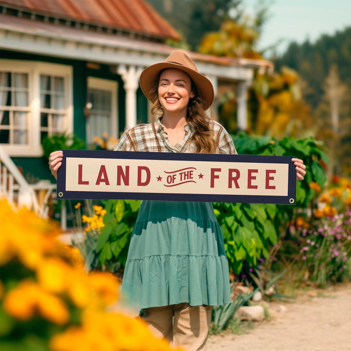 Land of the Free Felt Banner