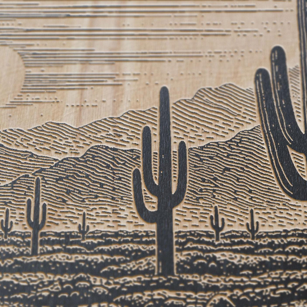 Sonora Mexico Engraved Birch Art Panel
