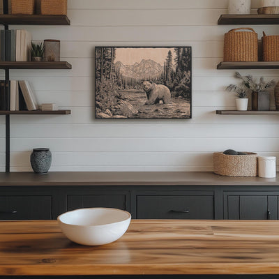 Grizzly Bear in a River Wall Art