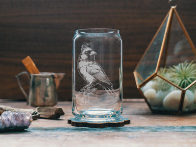 Cardinal Glasses | Birding Themed Personalized Whiskey, Wine & Beer Glassware Gift, Woodland Birds Drinkware, Nature Lovers Birder Gifts