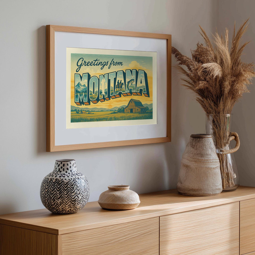 Montana Postcard Art Print
