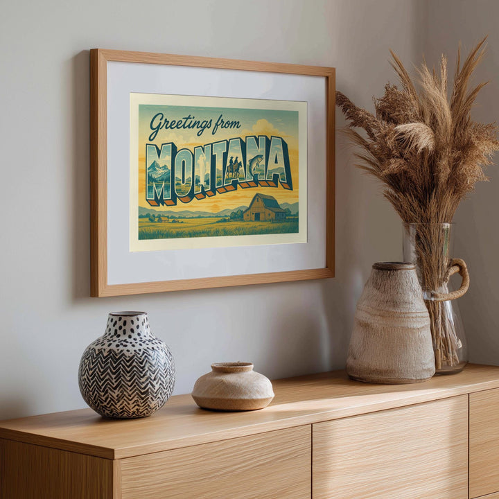 Montana Postcard Art Print