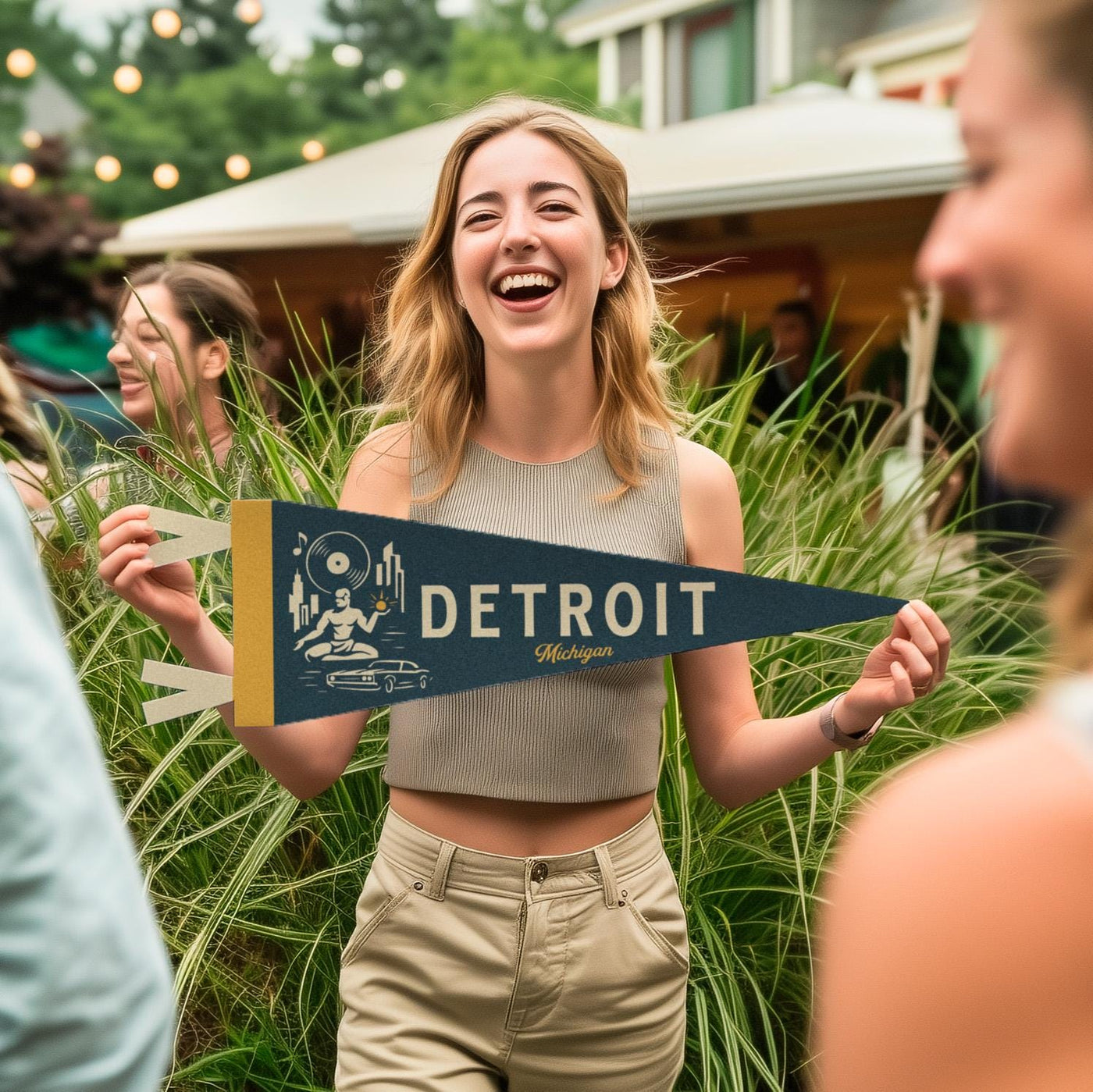 Detroit Michigan Felt Pennant