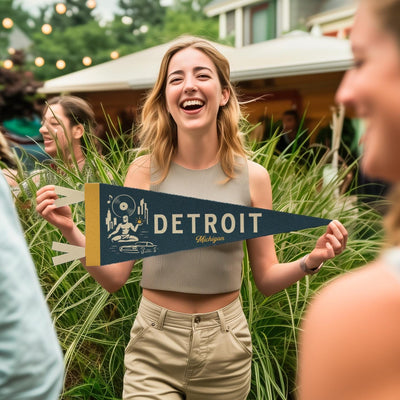 Detroit Michigan Felt Pennant