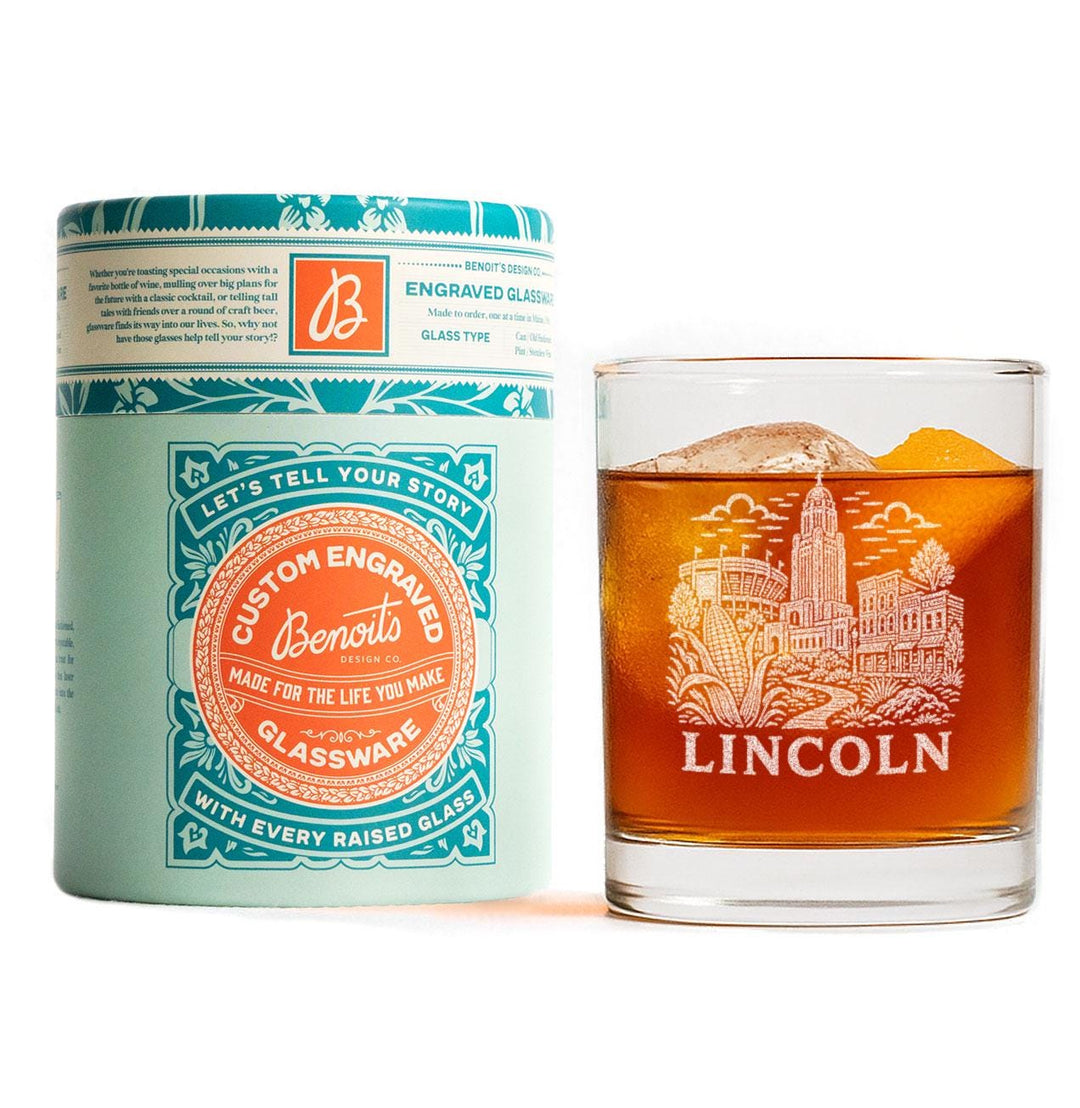 Lincoln Nebraska Engraved Glass