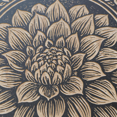 Dahlia Bloom Engraved Birch Illustration