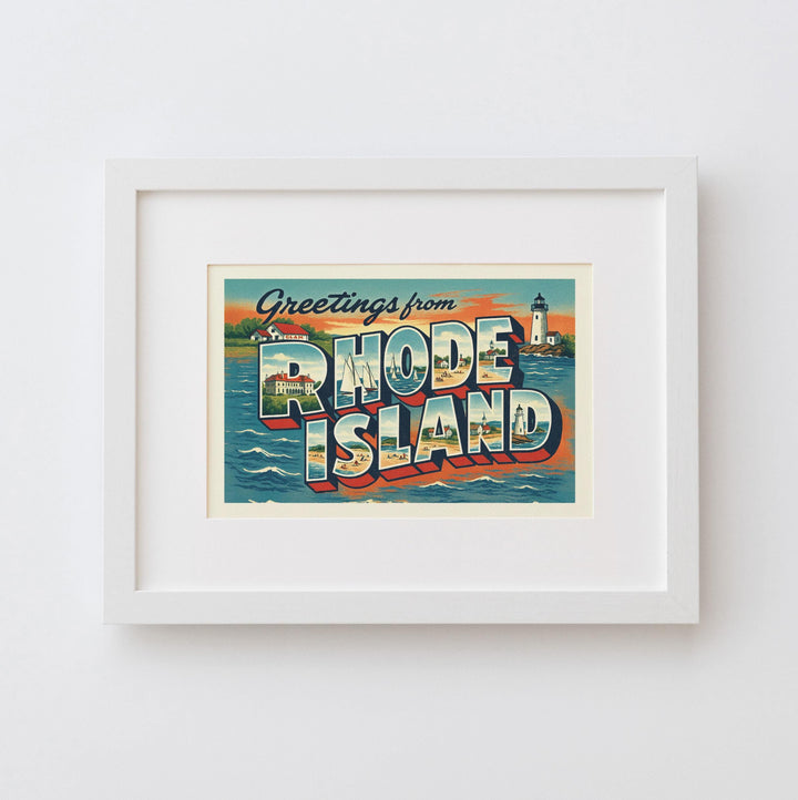 Rhode Island Postcard Art Print
