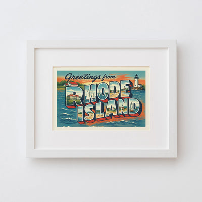 Rhode Island Postcard Art Print