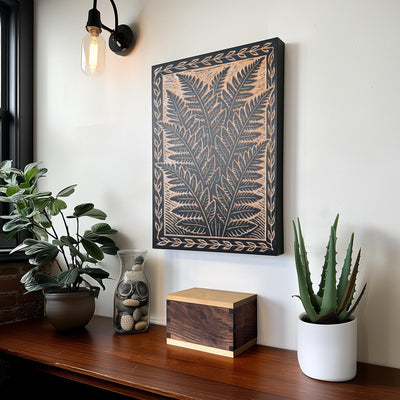 Fern Engraved Birch Illustration