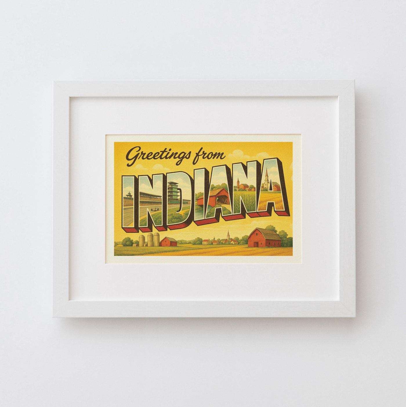 Indiana Postcard Art Print