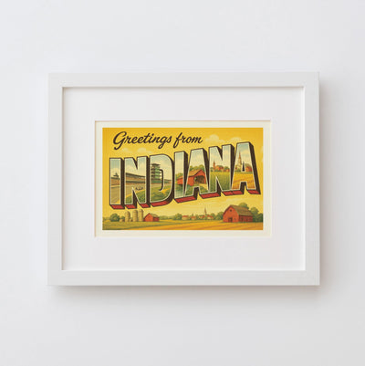 Indiana Postcard Art Print
