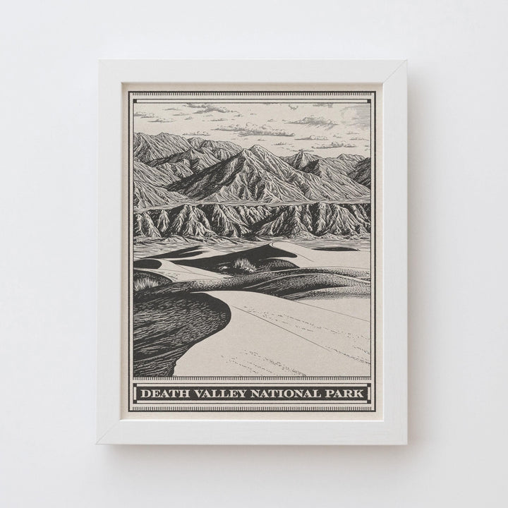 Death Valley National Park Lithograph Style Print - Vintage California Nevada archival matte fine art print Titus Canyon Badwater Basin Gift