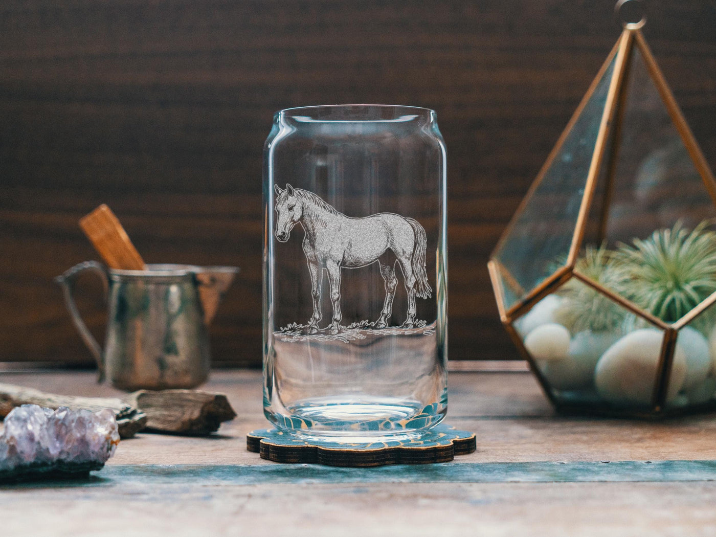 Horse Glasses | Equestrian Themed Personalized Whiskey, Wine & Beer Glassware, Equine Animal Drinkware, Country Western Ranch Style Gift