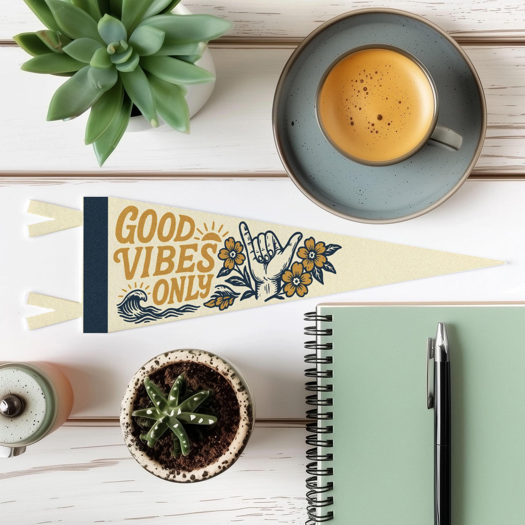 Good Vibes Only Felt Pennant