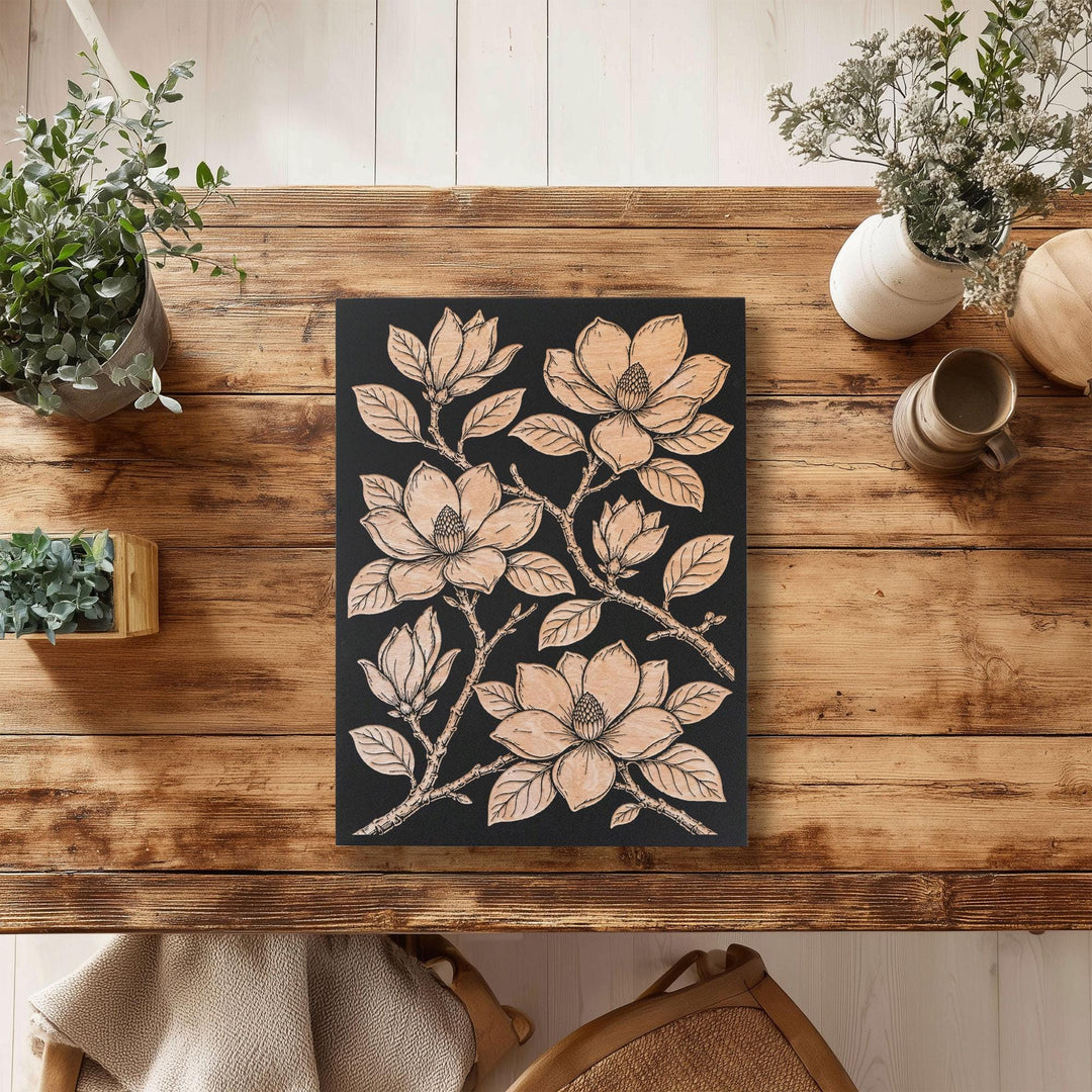 Southern Magnolia Engraved Birch Art Panel