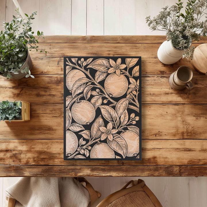 Lemon Branch Engraved Birch Art Panel