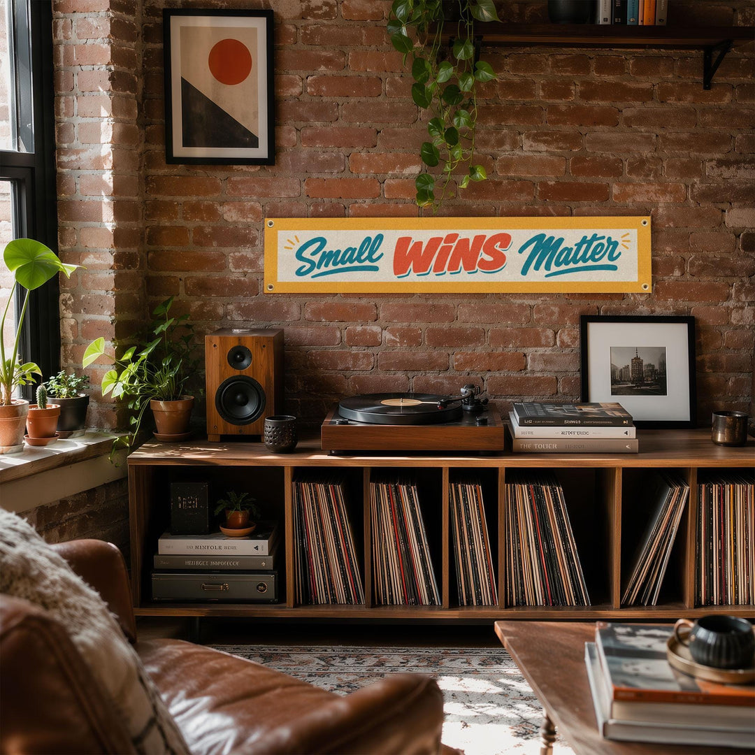 Small Wins Matter Felt Banner