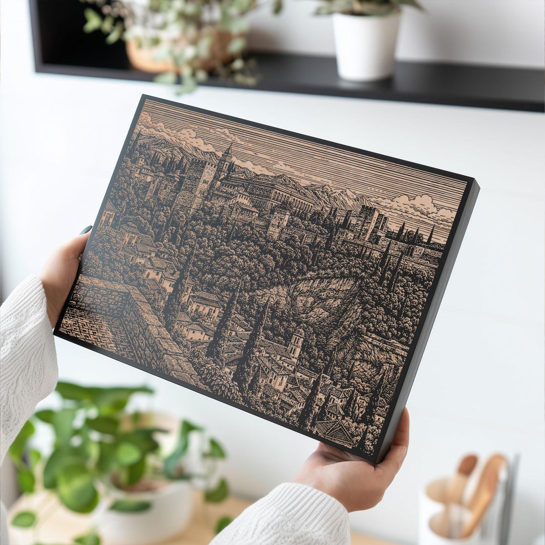 Granada Spain Engraved Birch Art Panel