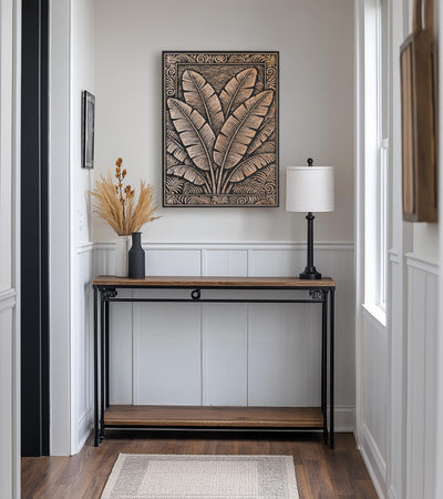 Banana Leaves Engraved Birch Illustration