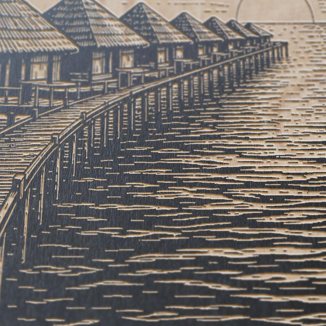 Maldives Engraved Birch Art Panel