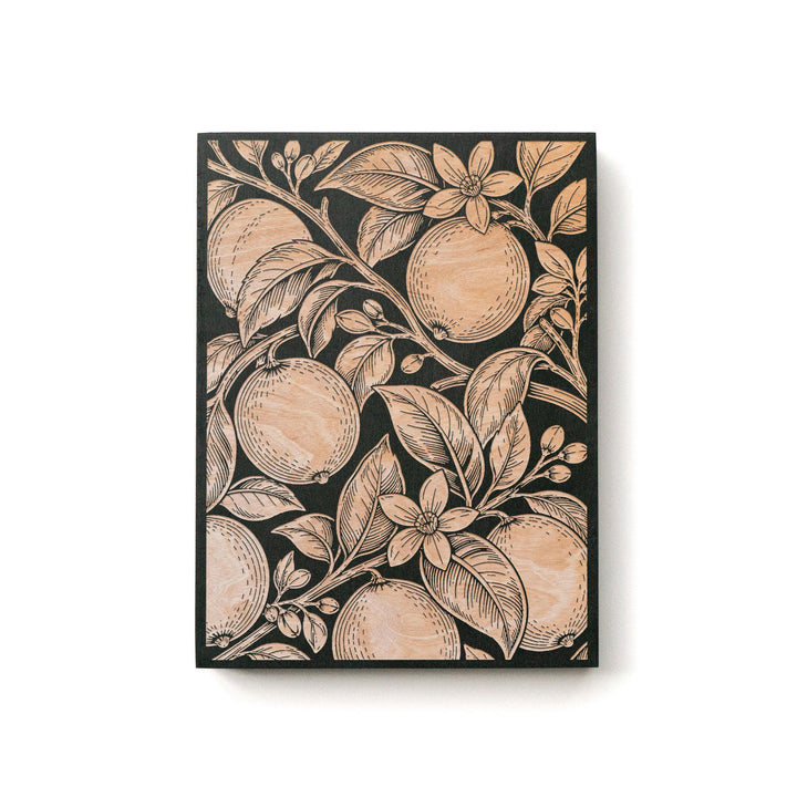 Lemon Branch Engraved Birch Art Panel