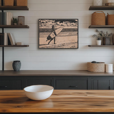 Surfer Girl on a Beach Wall Art