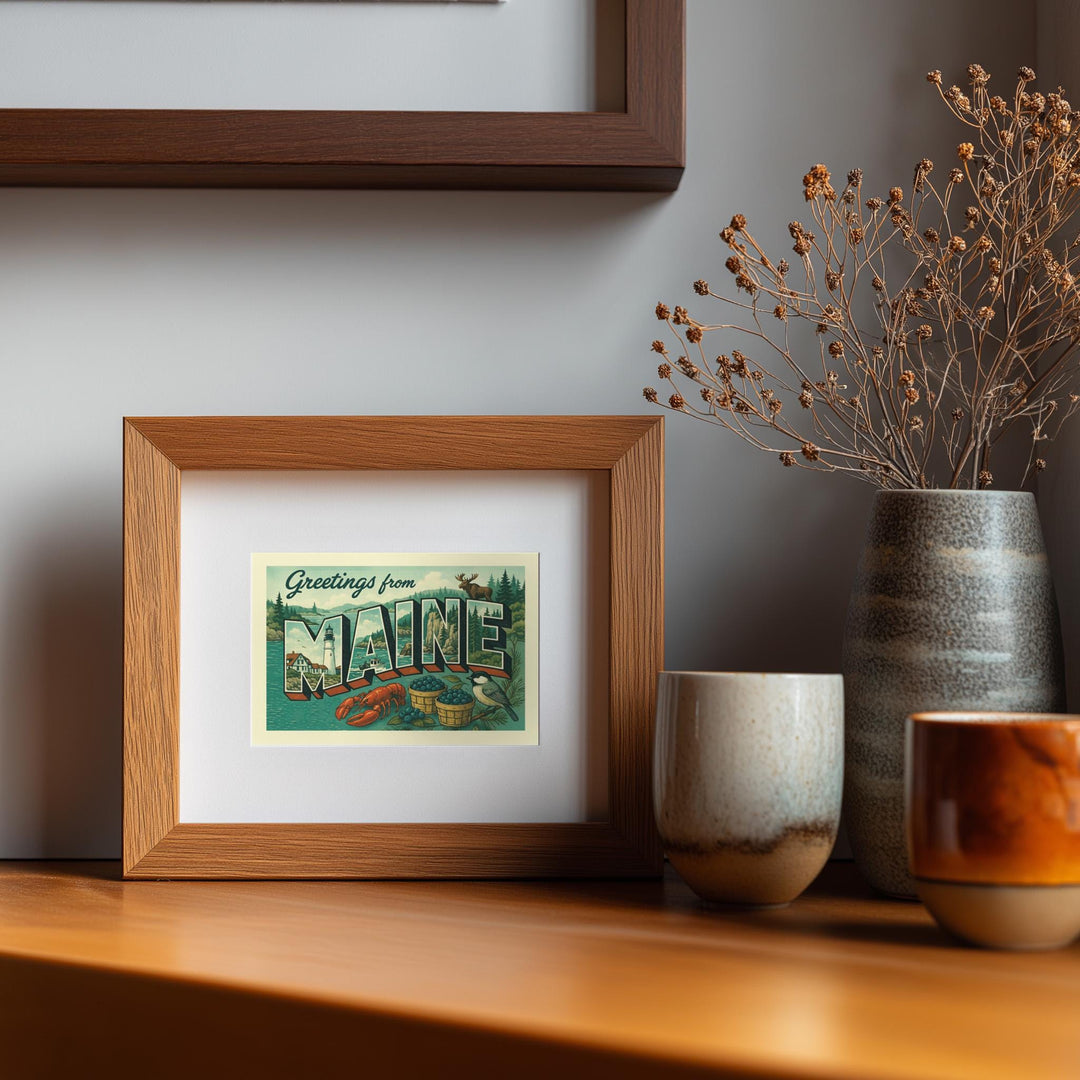 Maine Postcard Art Print