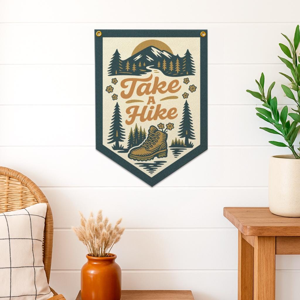 Take A Hike Felt Camp Flag