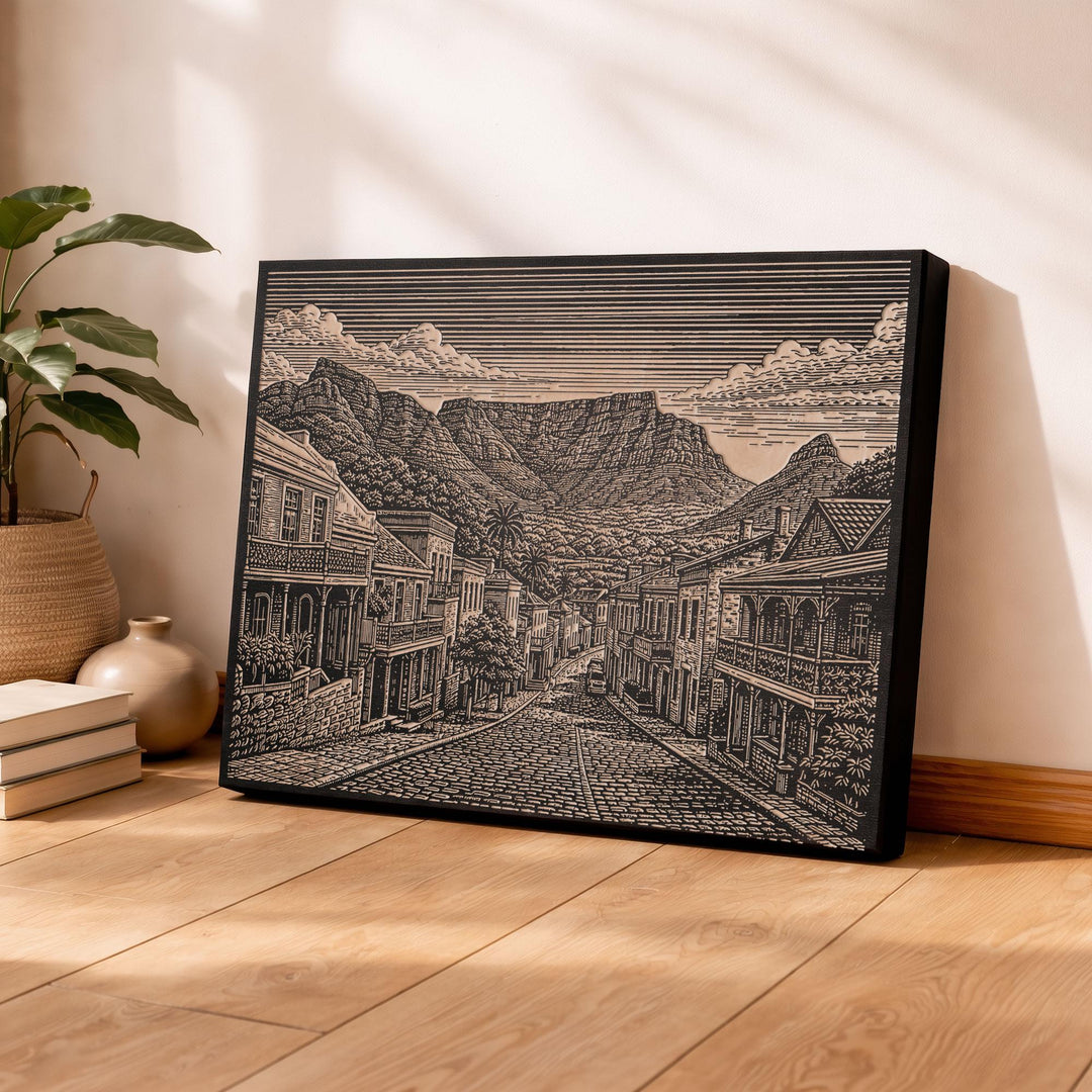 Cape Town Engraved Birch Art Panel
