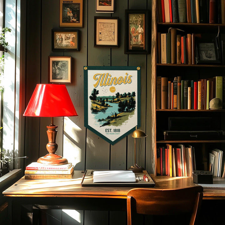 Illinois Felt Camp Flag